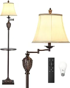 3. Traditional LED Floor Lamp with 350° Adjustable Swing Arm Lamp: