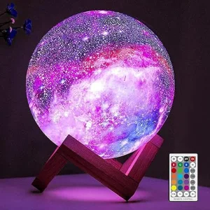 1. BRIGHTWORLD Moon Lamp Galaxy Lamp 5.9 inch 16 Colors LED 3D Moon Light