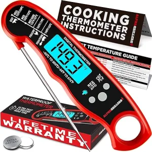 For grilling and cooking, Alpha Grillers Instant Read Meat Thermometer