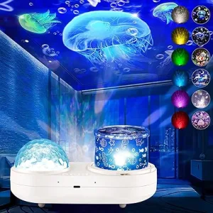 Ocean Jellyfish Lamp Projector: 7 Themes in 1